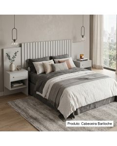 Cabeceira Bariloche Ripada Design Moderno Duas Mesa Cabeceira Flex para Cama Casal e Queen Branco
