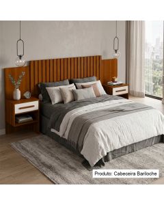 Cabeceira Bariloche Ripada Design Moderno Duas Mesa Cabeceira Flex para Cama Casal e Queen Cinamomo