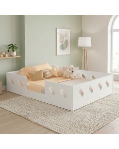 Cama Casal Helena para Quarto Design Moderno Estrutura Resistente Conforto e Durabilidade - Branco